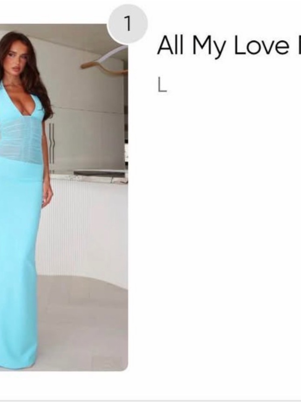 Light Blue Ruched Bodycon Dress - Picture 2 of 3